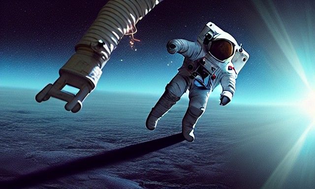Astronaut Confronts Dimensional Abomination in Space