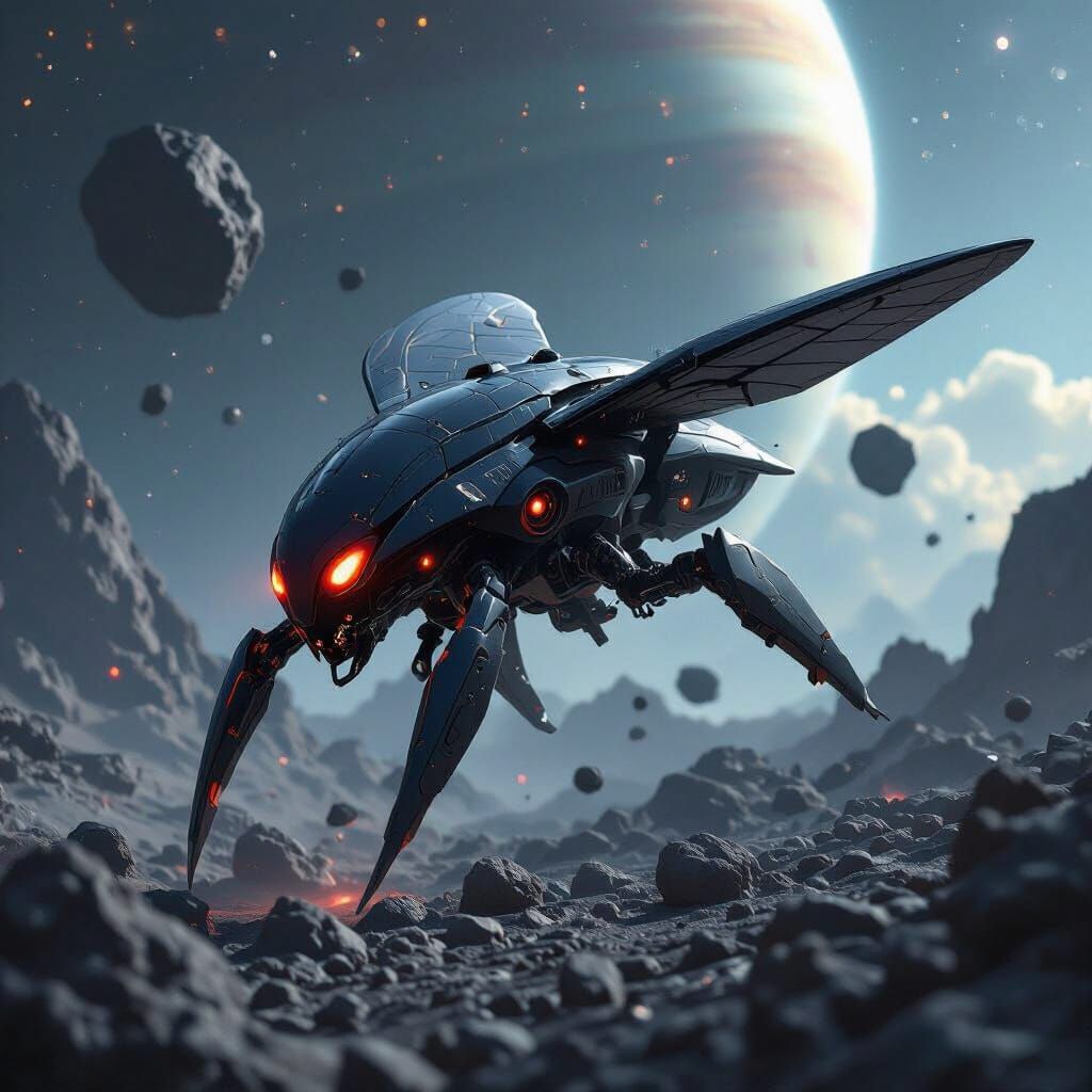 Alien Insect Scout Craft in Cyberpunk Sci-Fi