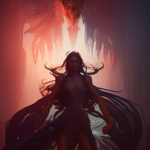 Death Portrait in Hyperdetailed Splash Art Style