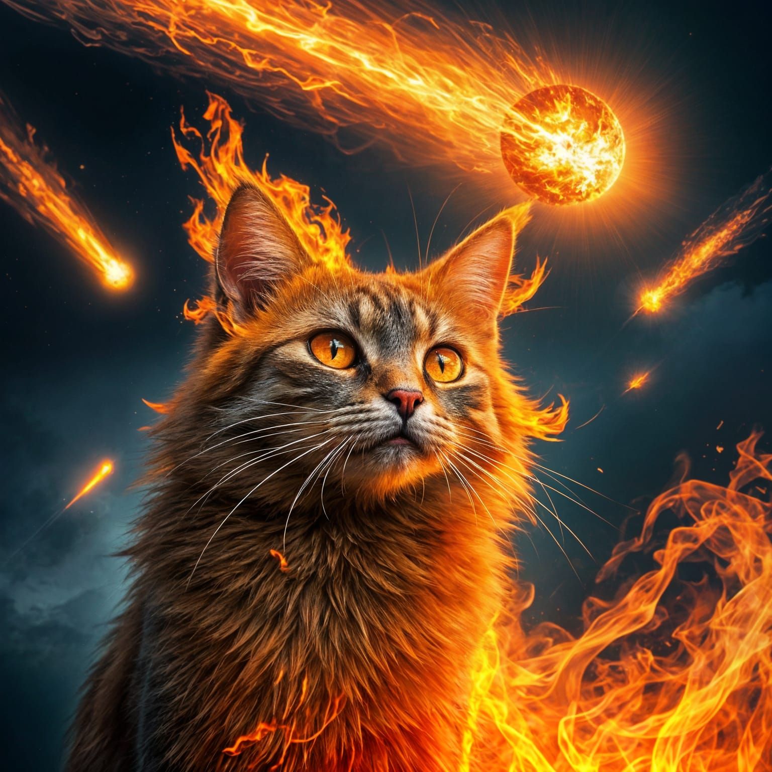 Fiery Cataclysm: Meteors Engulf Earth in Flames