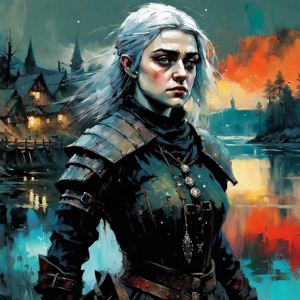 Witcher fantasy art style.