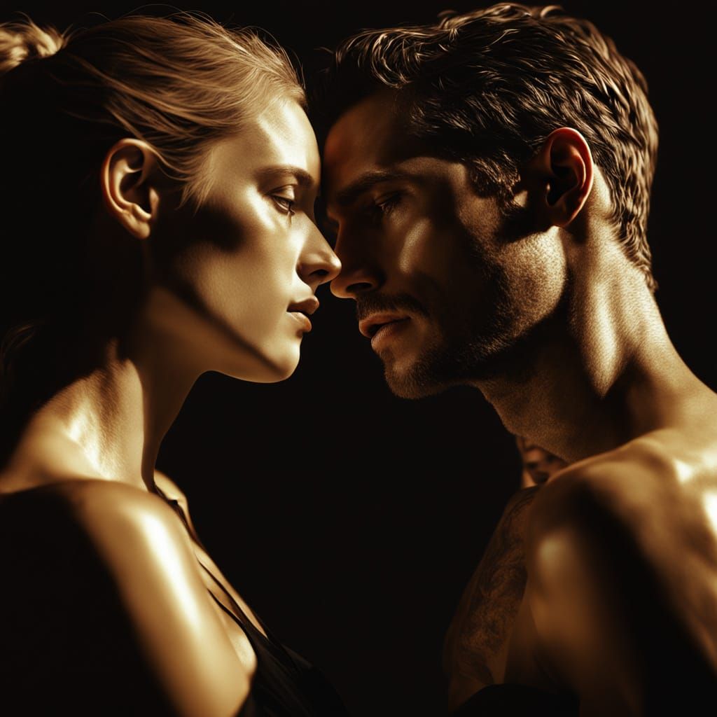 Intimate Moment Captured in Hyper-Realistic Digital Art