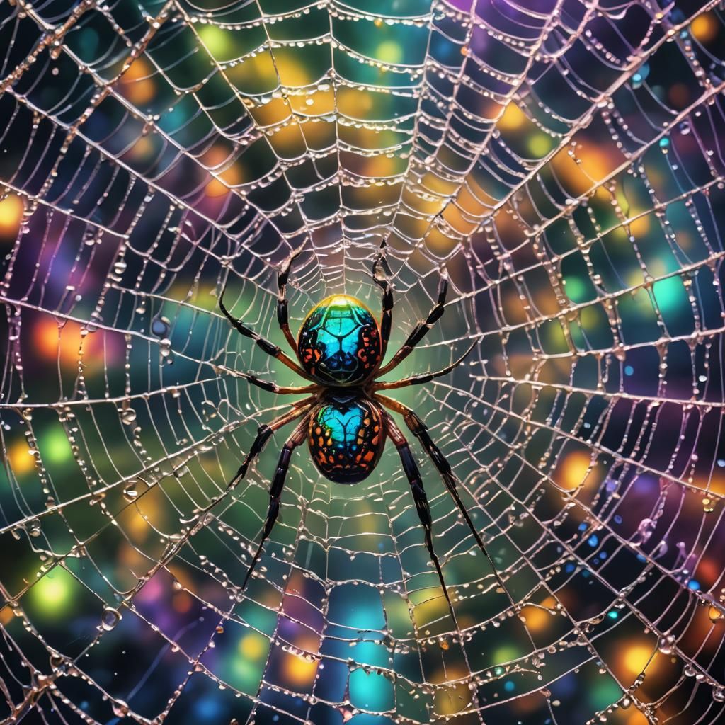 Multi-Colored Spider in Astral Cosmic Web
