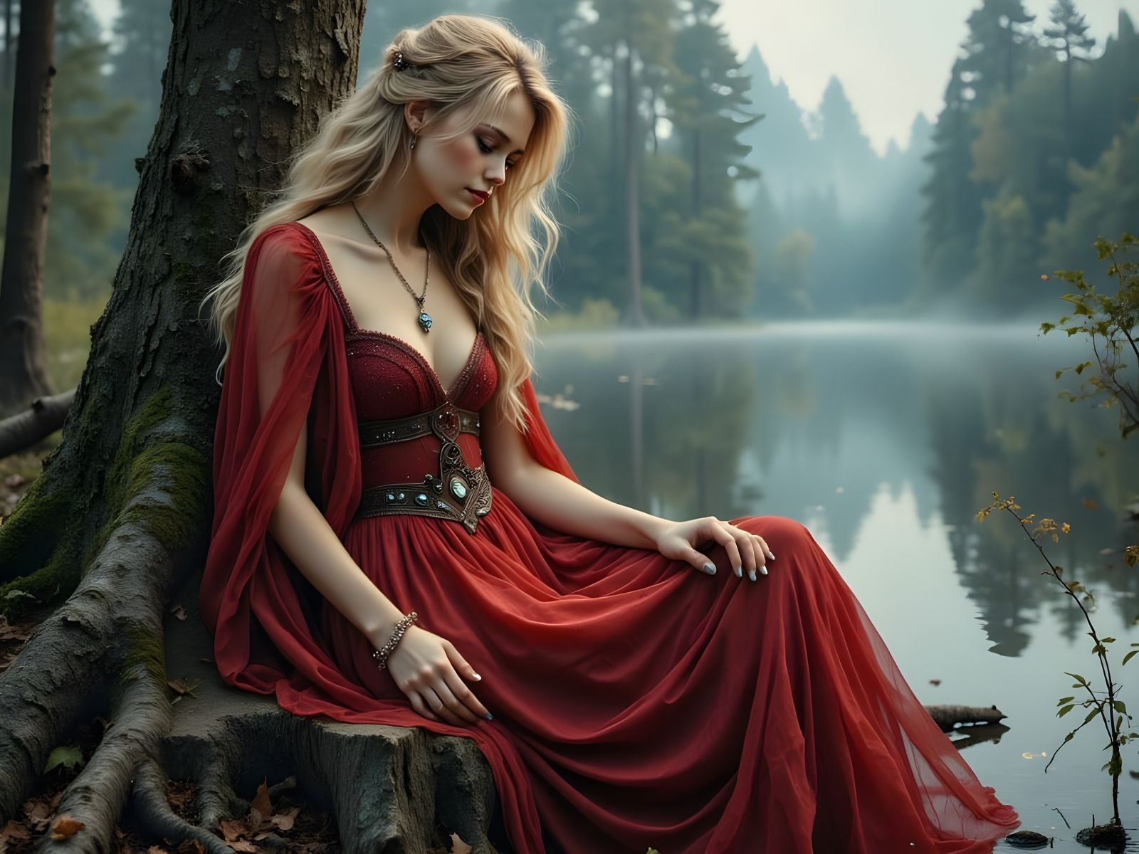 Norse Goddess Portrait in Dreamscape Style