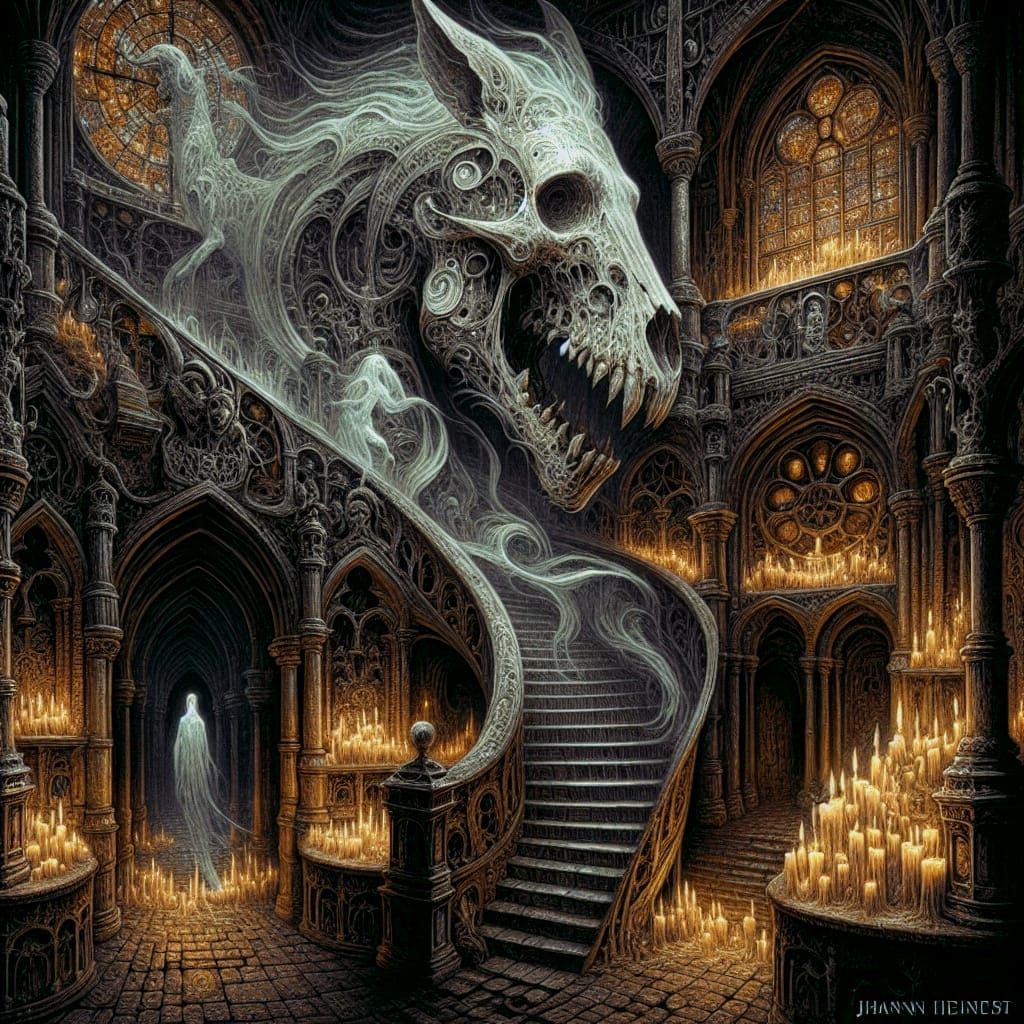 Ethereal Victorian Gothic Ghost Portrait with Haunting Crypt