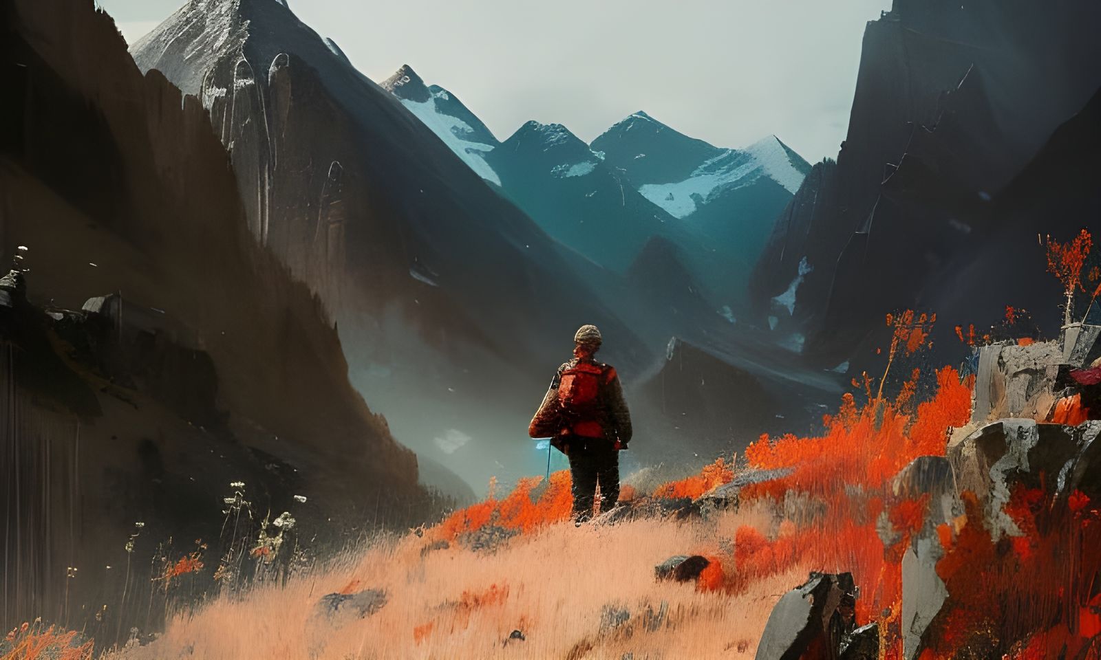 Rocky Mountains Matte Painting in Fine Art Style