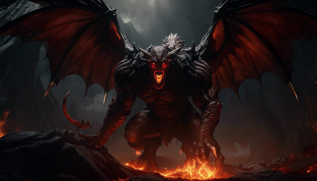 Winged Balrog Dark Fantasy Concept Art