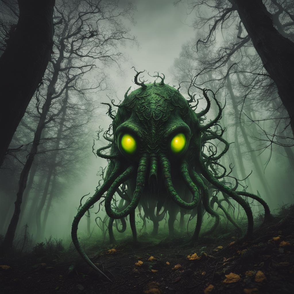 Eldritch Creature Emerges from Forest