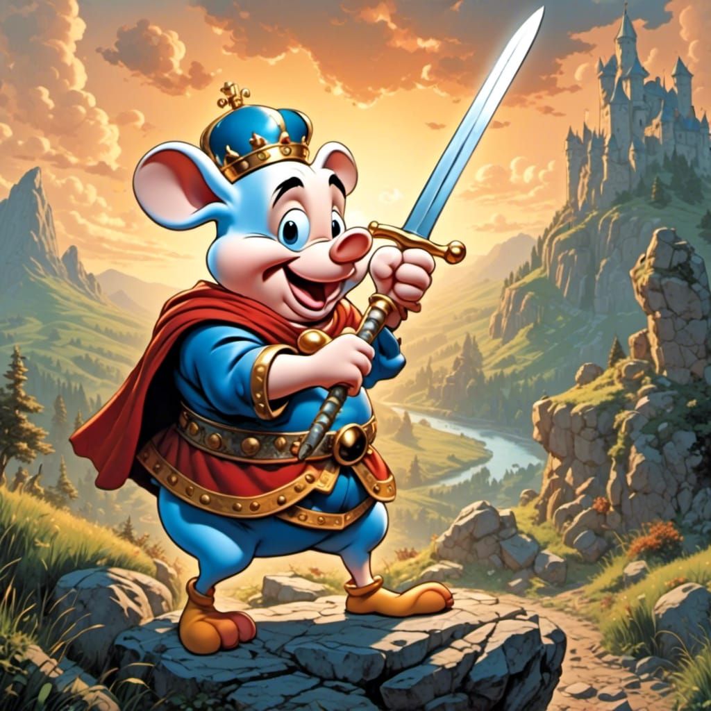 Porky Pig as King Arthur: Comic Book Art
