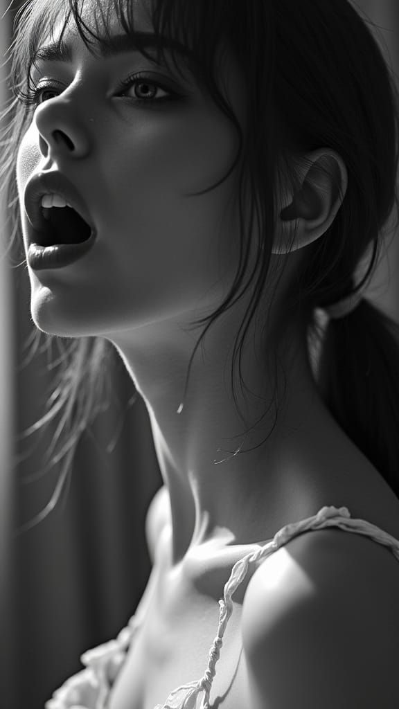 Dramatic B&W Portrait in French New Wave Style