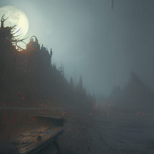 Moon Landing: Dark Fantasy Concept Art