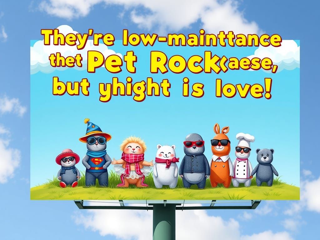 Vibrant Pet Rock Adoption Center Billboard
