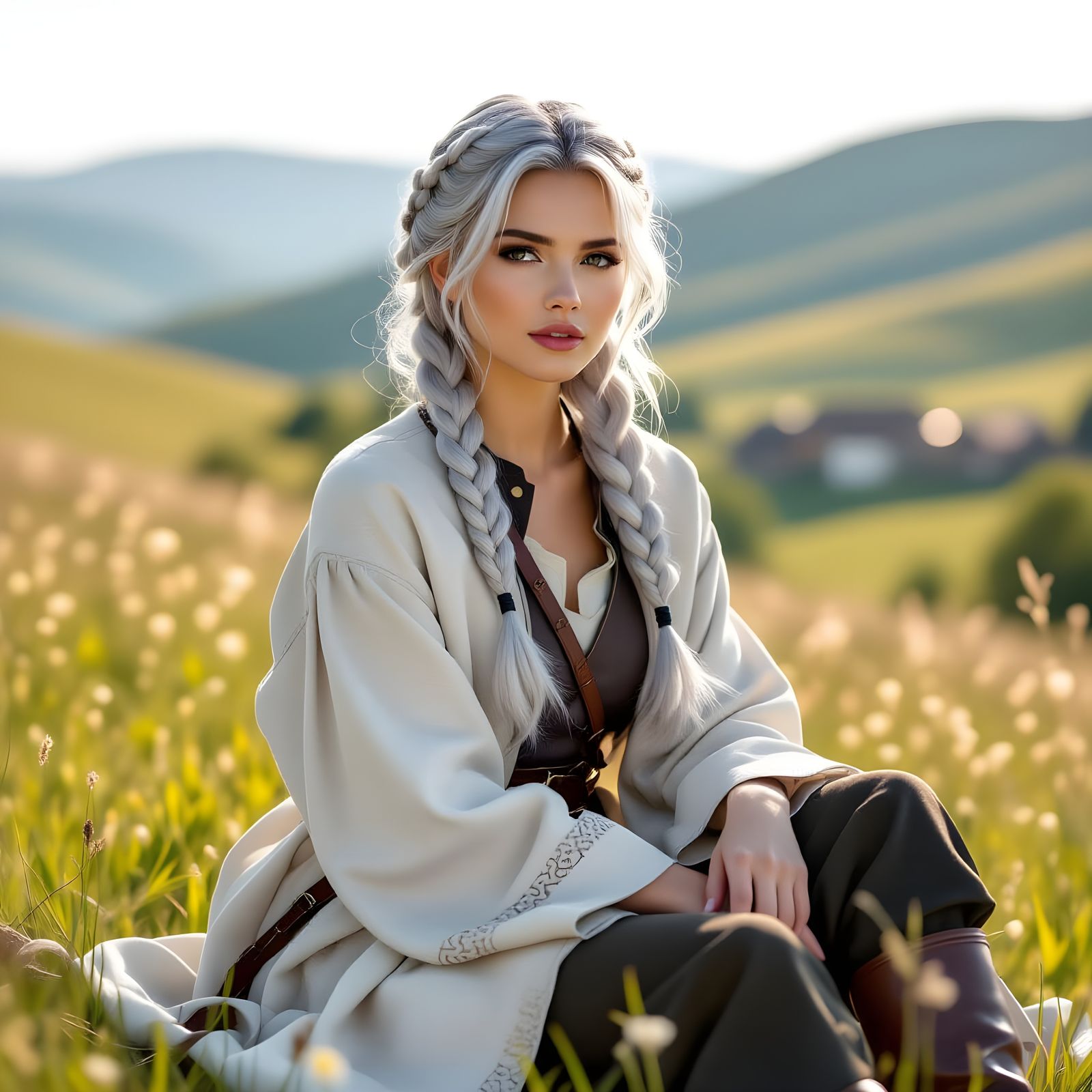 Frieren: Ultra-Realistic Photograph in Fantasy Meadow