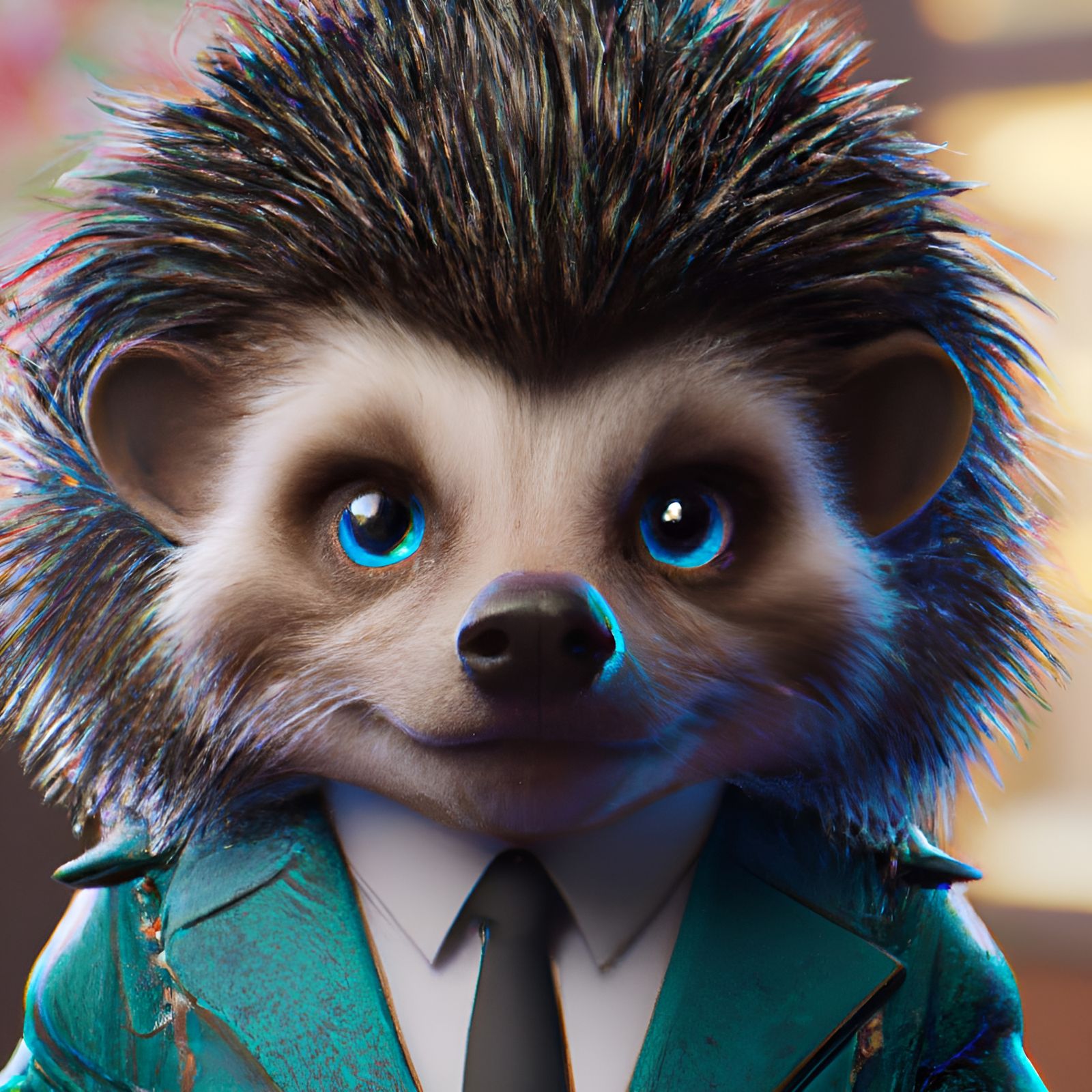 Hedgehog in a Suit: 3D Rendered Concept Art