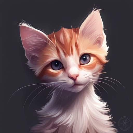 Hyperdetailed Portrait of a Cute Kitten
