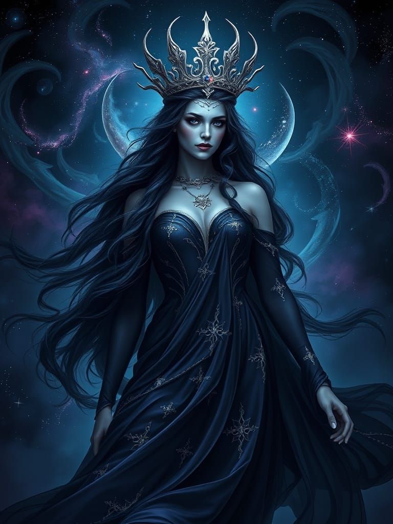 Nyx: Goddess of Night in a Swirling Cosmos