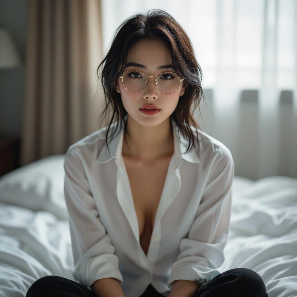 Sensual Portrait of Woman with Damp Hair