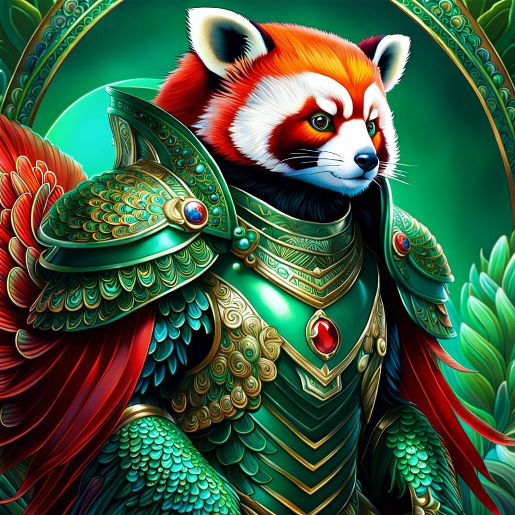 Hybrid Animal in Jade Armor, Anime Comic Art