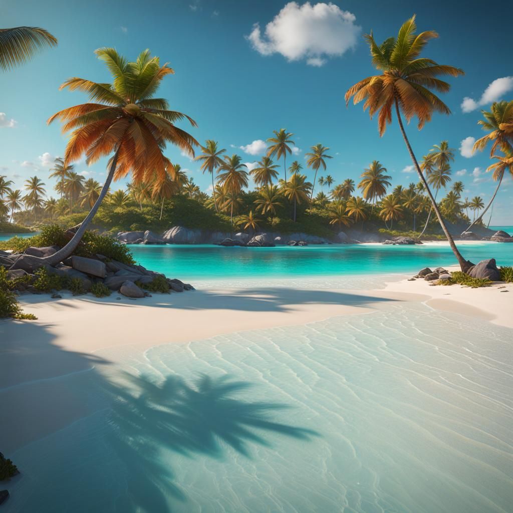 Tropical Beach Paradise in Dynamic Lighting