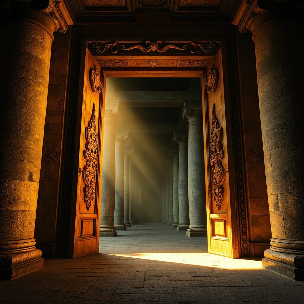 Mystical Temple Entrance in Whispers of the Past