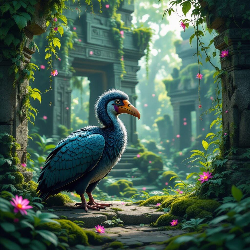 Dodo Bird Exploring Ancient Alien Temple Ruins