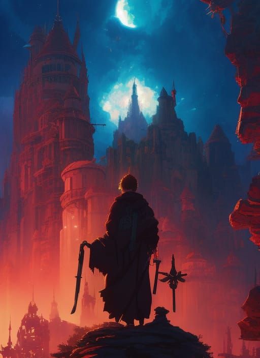 Detailed Holy Scene in Anime Key Visual Style