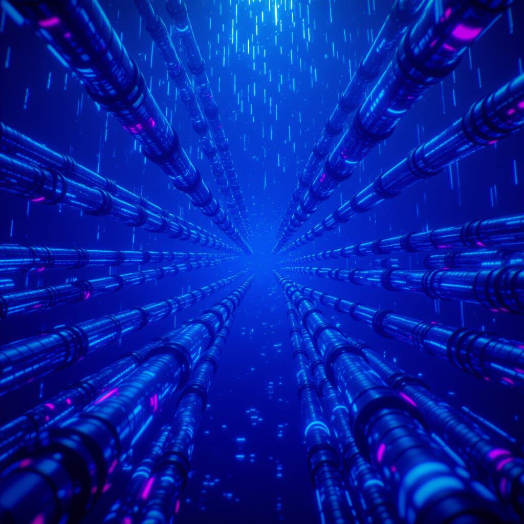 Bioluminescent Tube Network in Atmospheric Rain