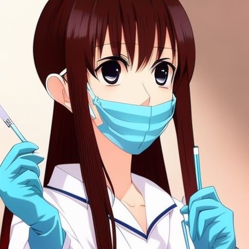 Anime Style Dentist with Mask and Gloves