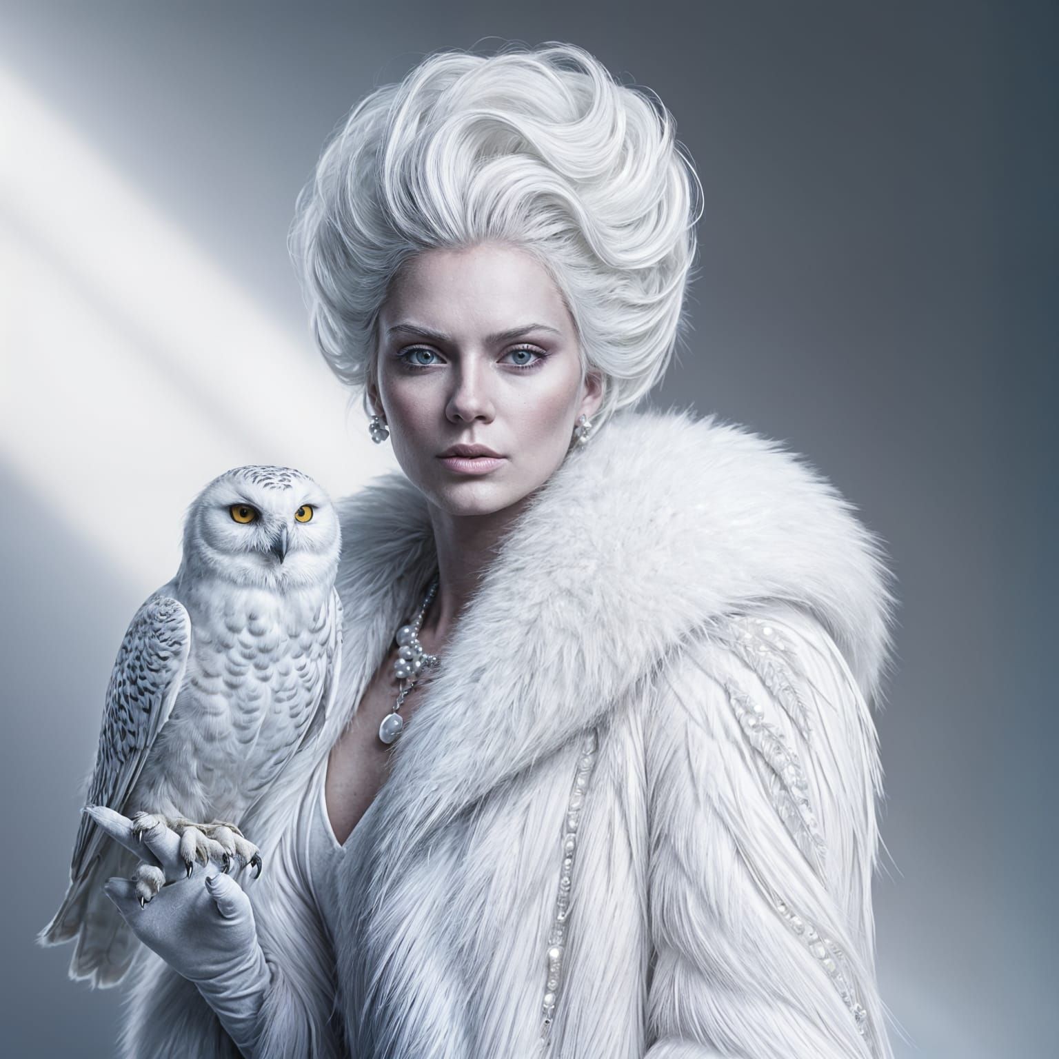 Cruella de Vil in White: High Fashion Portrait