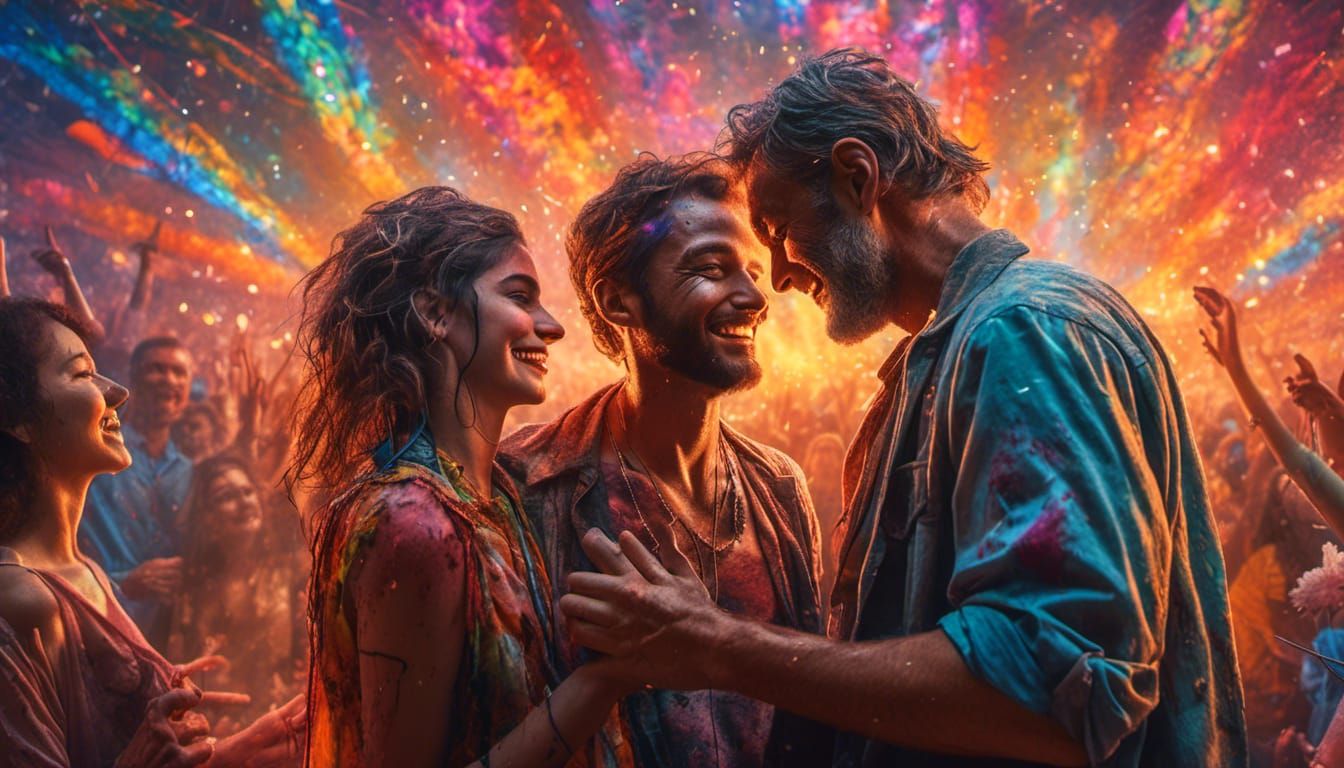 Laughing in full colour