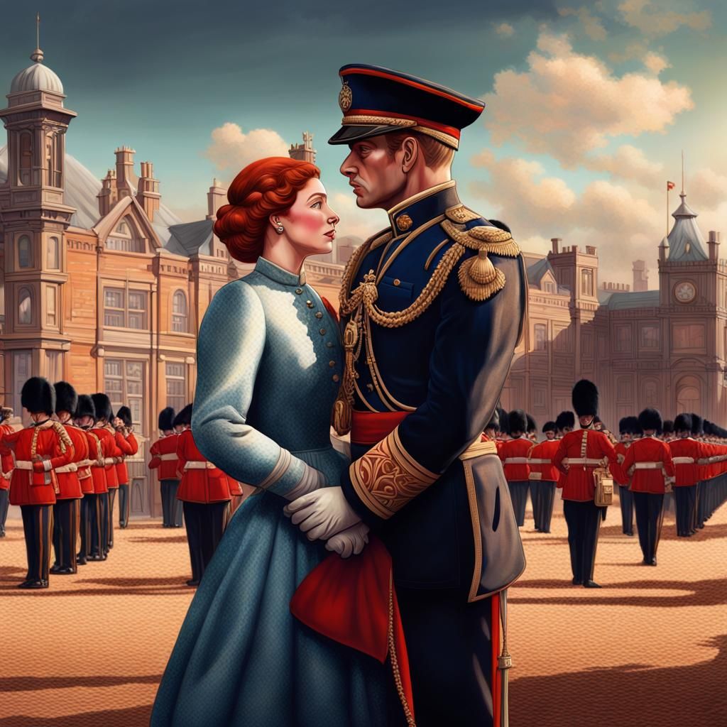 Victorian Era British Officer Receives Royal Kiss