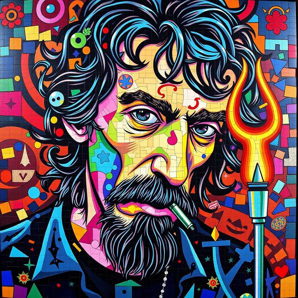 Frank Zappa in Byzantine Mosaic Style