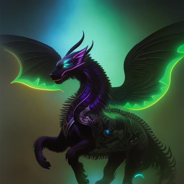 Ornate Dragon Panther in Epic Fantasy Style