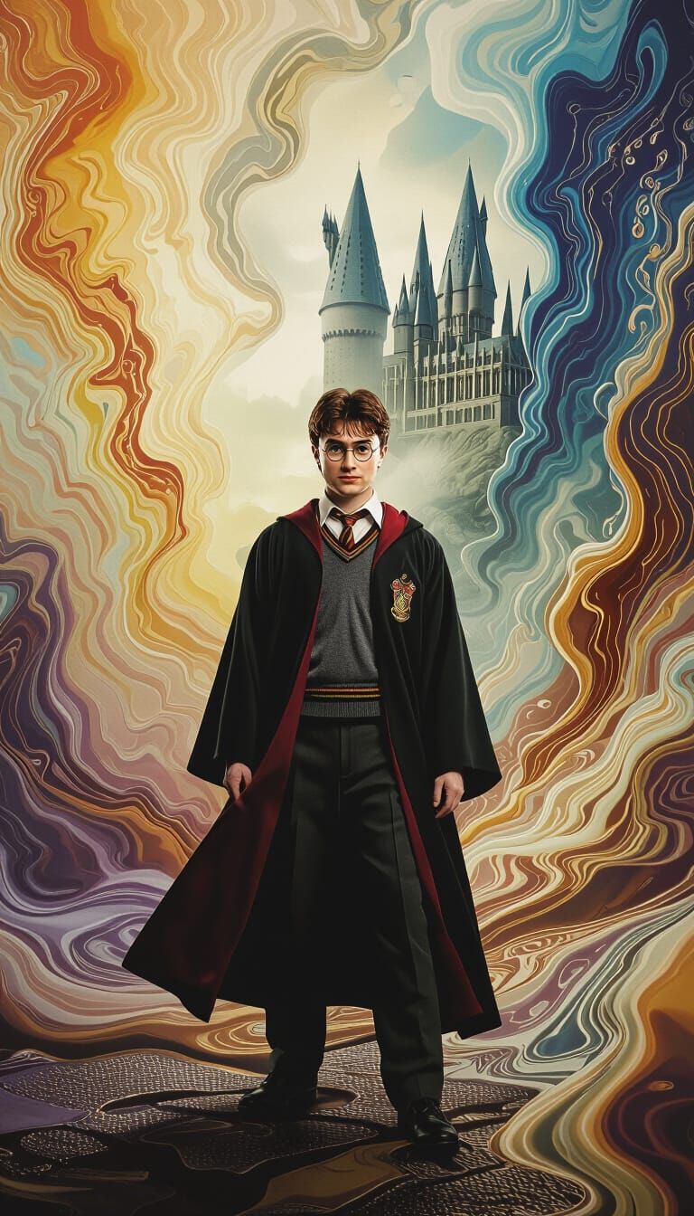 Harry Potter in a Surrealist Dreamscape
