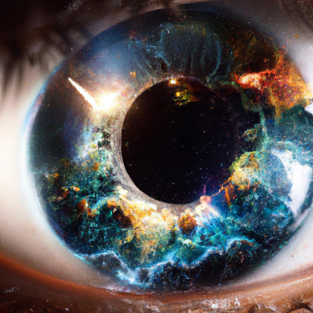Galaxy Eye Close-up: Photorealistic Masterpiece