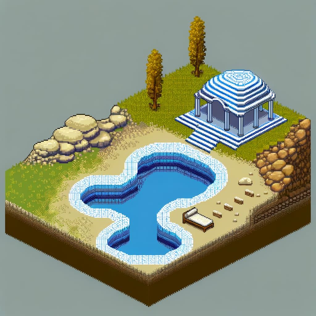 Luxurious Spa in 8-bit Pixel Art Style