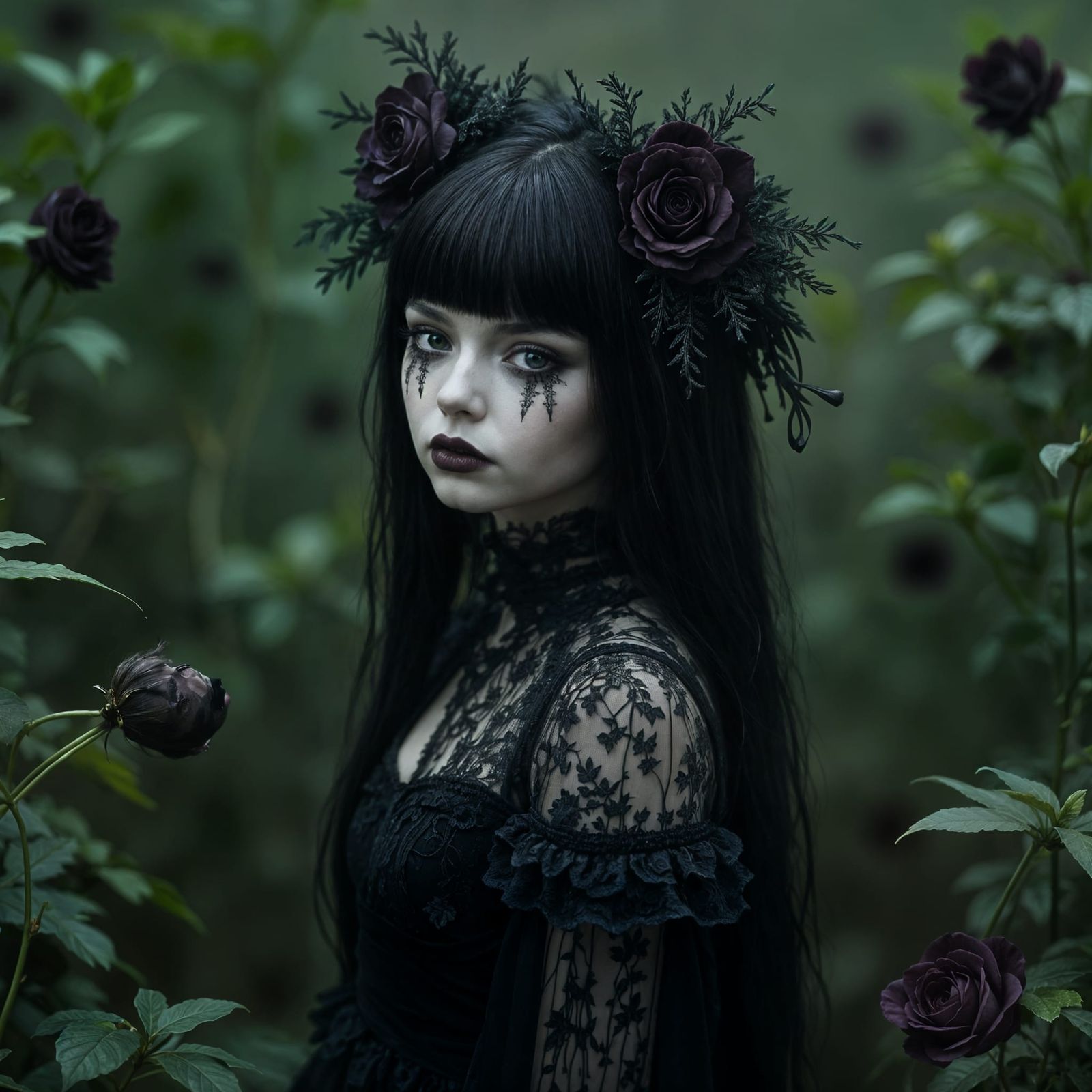 Victorian Gothic Portrait of a Woman in Velvet