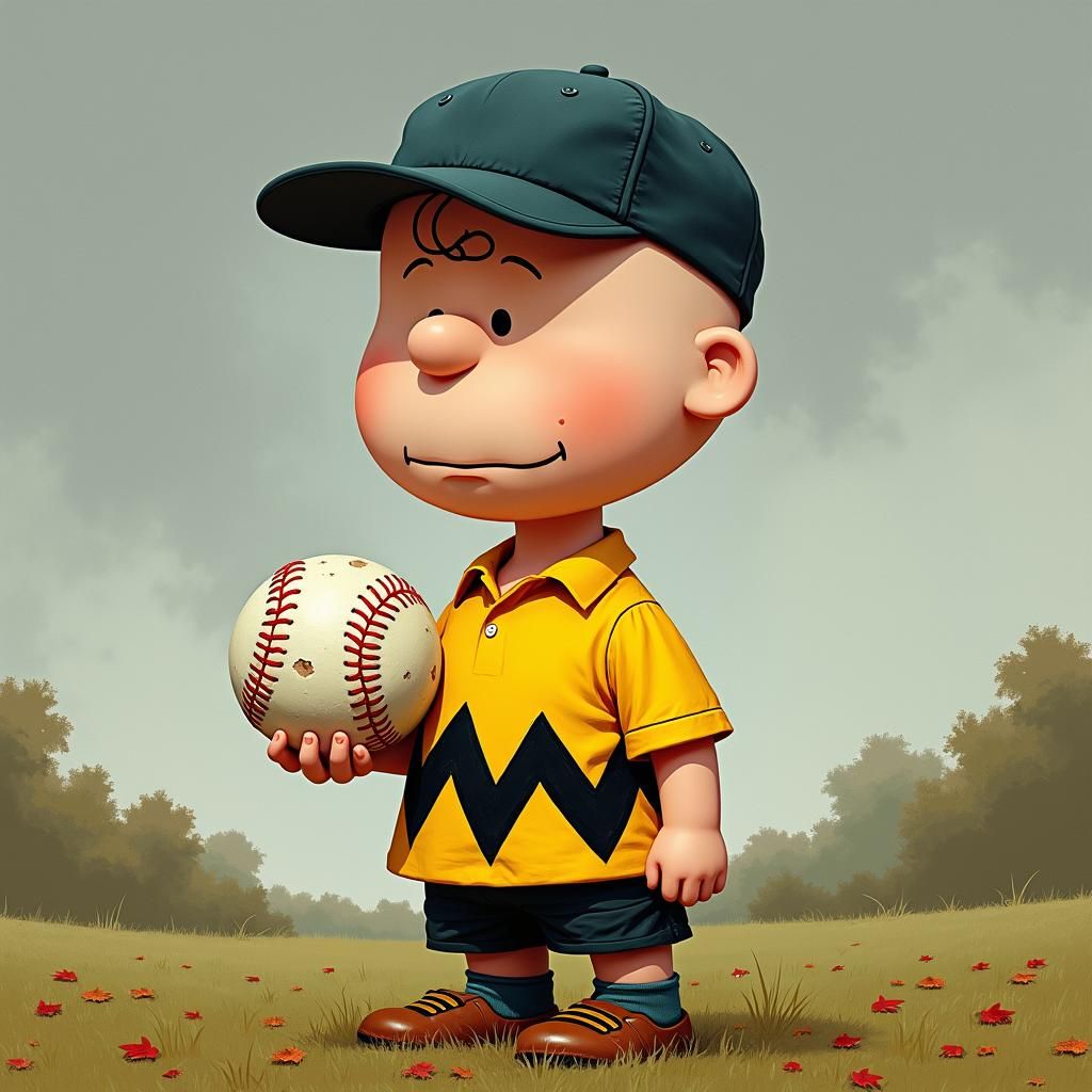 Charlie Sheen as Charlie Brown in Expressive Digital Art