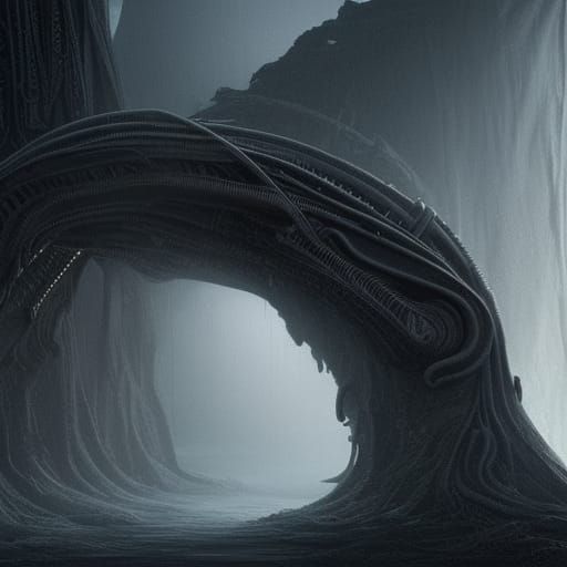 Epic Hooded Alien Creature in Digital Matte Painting