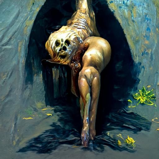 Nude Corpse: Oil Painting in Classical Style
