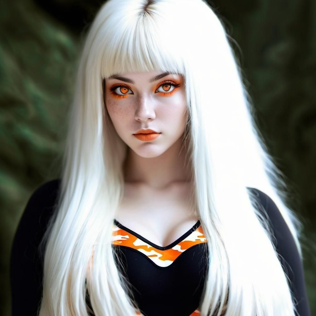 Venusian Teen in Orange Camo Bodysuit