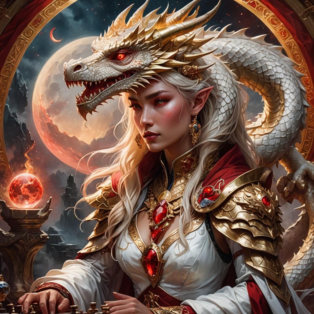 Dragon Goddess Portrait in Hyperrealist Fantasy Art Style