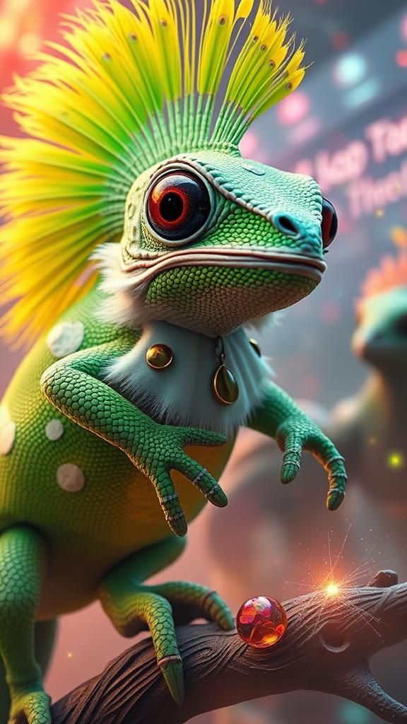 Futuristic Marketplace with Bioluminescent Peacocks in Star ...