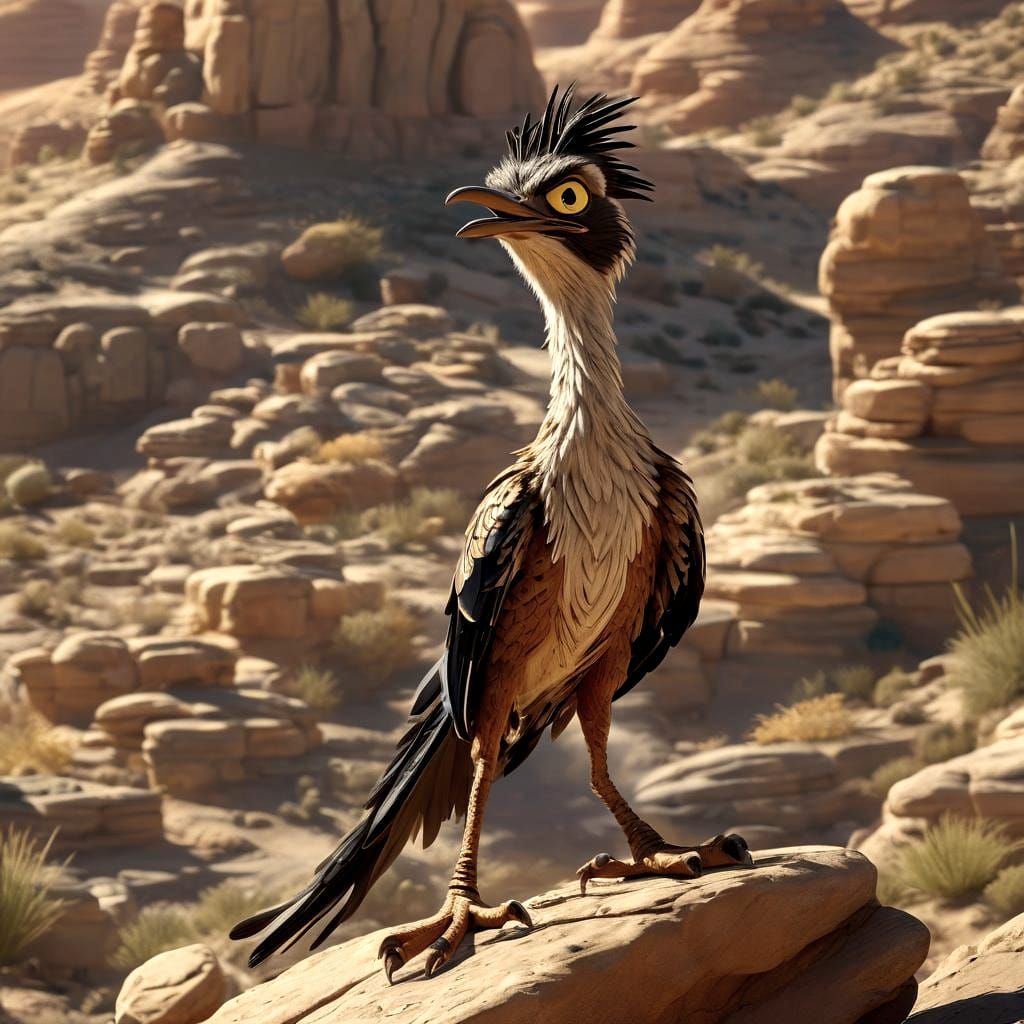 Zooming Desert Bird
