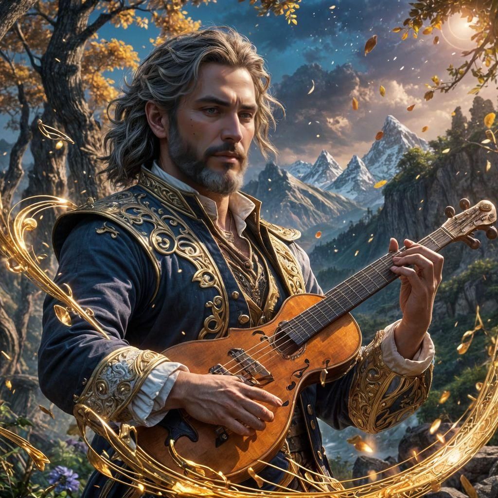 Enchanting Bard's Musical Magic in Epic Fantasy Style