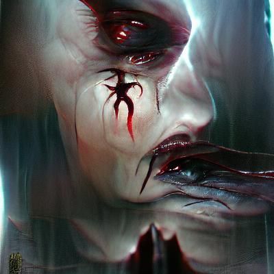 Sinister Portrait Crying Blood