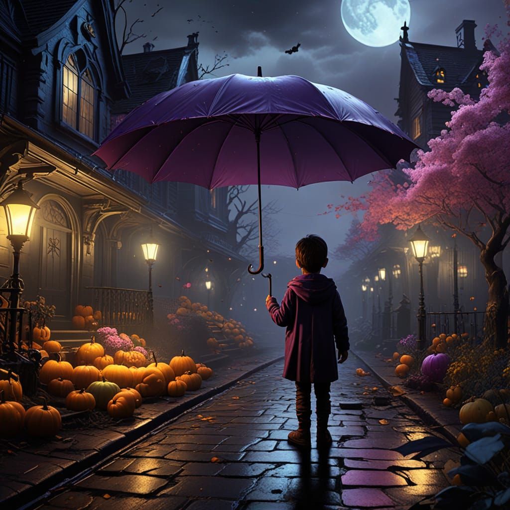 Dark Fantasy Halloween Night Concept Art