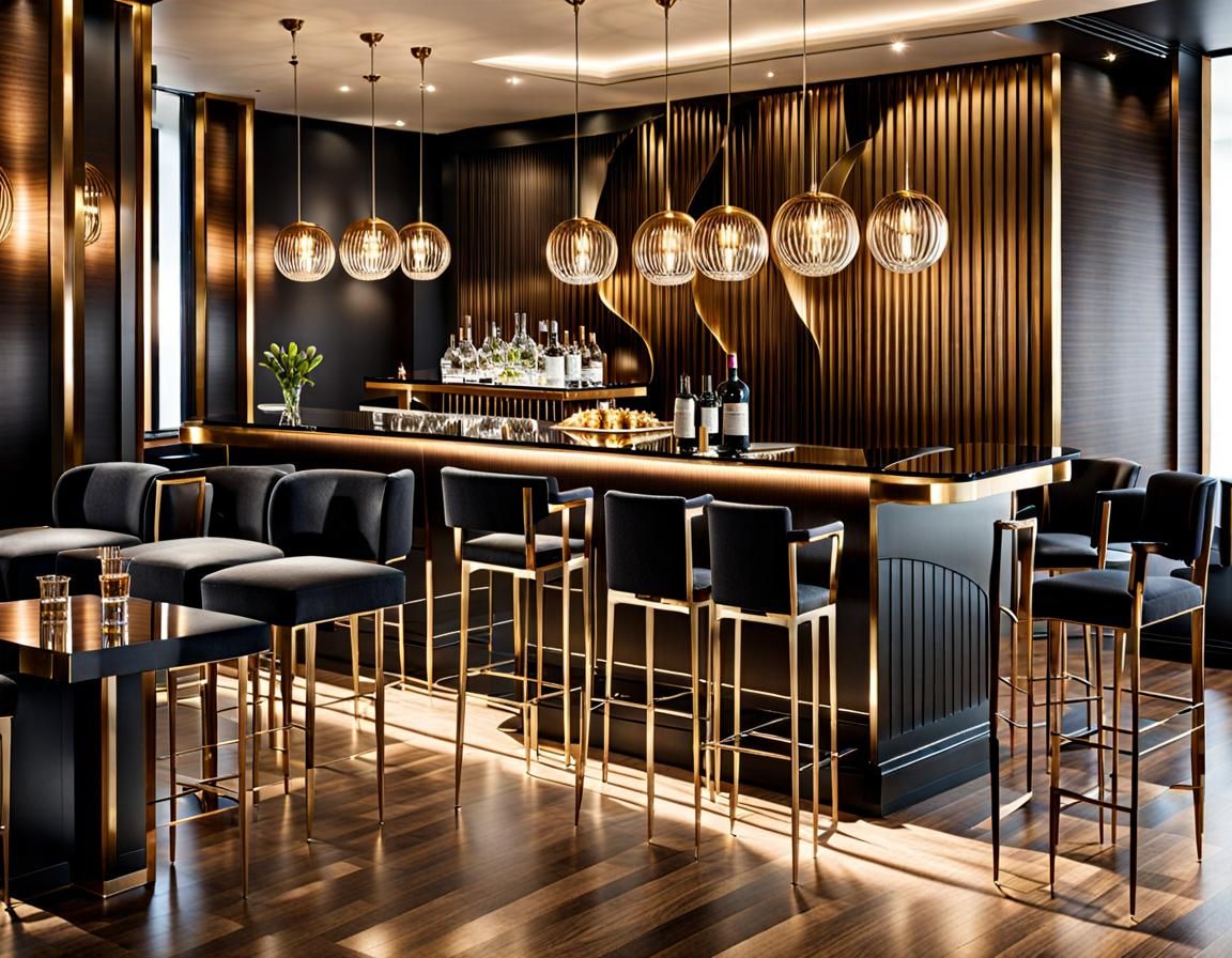 Elegant Upscale Bar in Modern Luxury Style