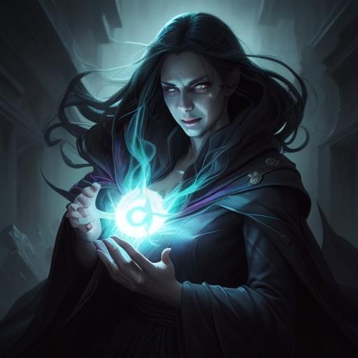 Sinister Spell Storm Sorcerer in Dark Fantasy Style