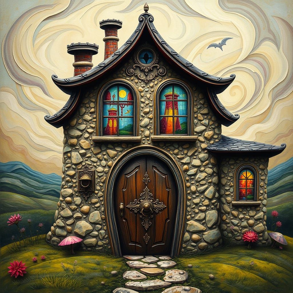 Dreamlike Mansion with Whimsical Facade